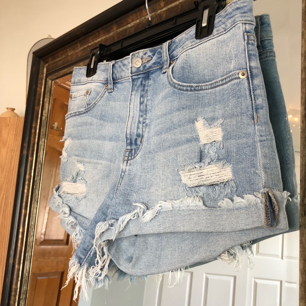 Just USA Denim Shorts - Light Wash | Distressed | Mid-Rise | Jean